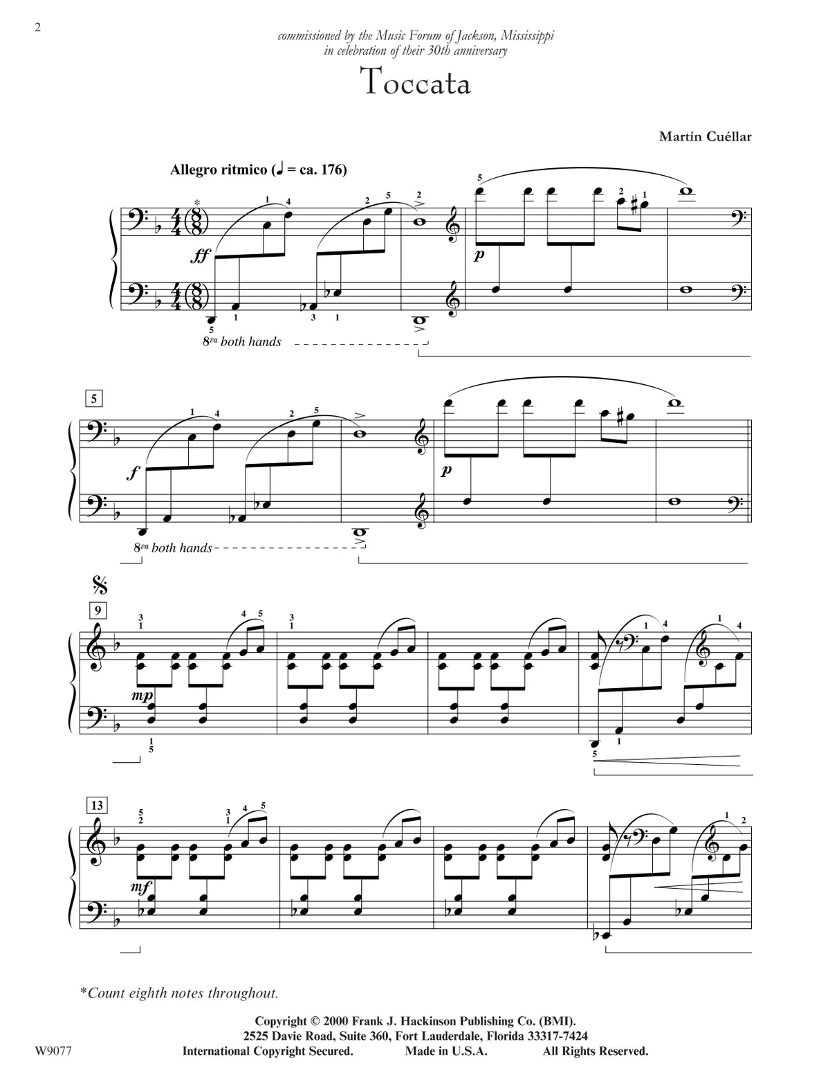 Martin Cuellar- Toccata Late Intermediate Piano Solo