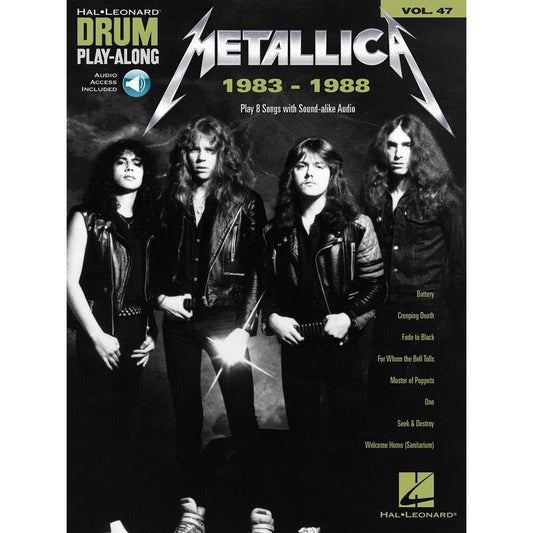 METALLICA 1983-1988 DRUM PLAYALONG V47 BK/OLA - Music2u