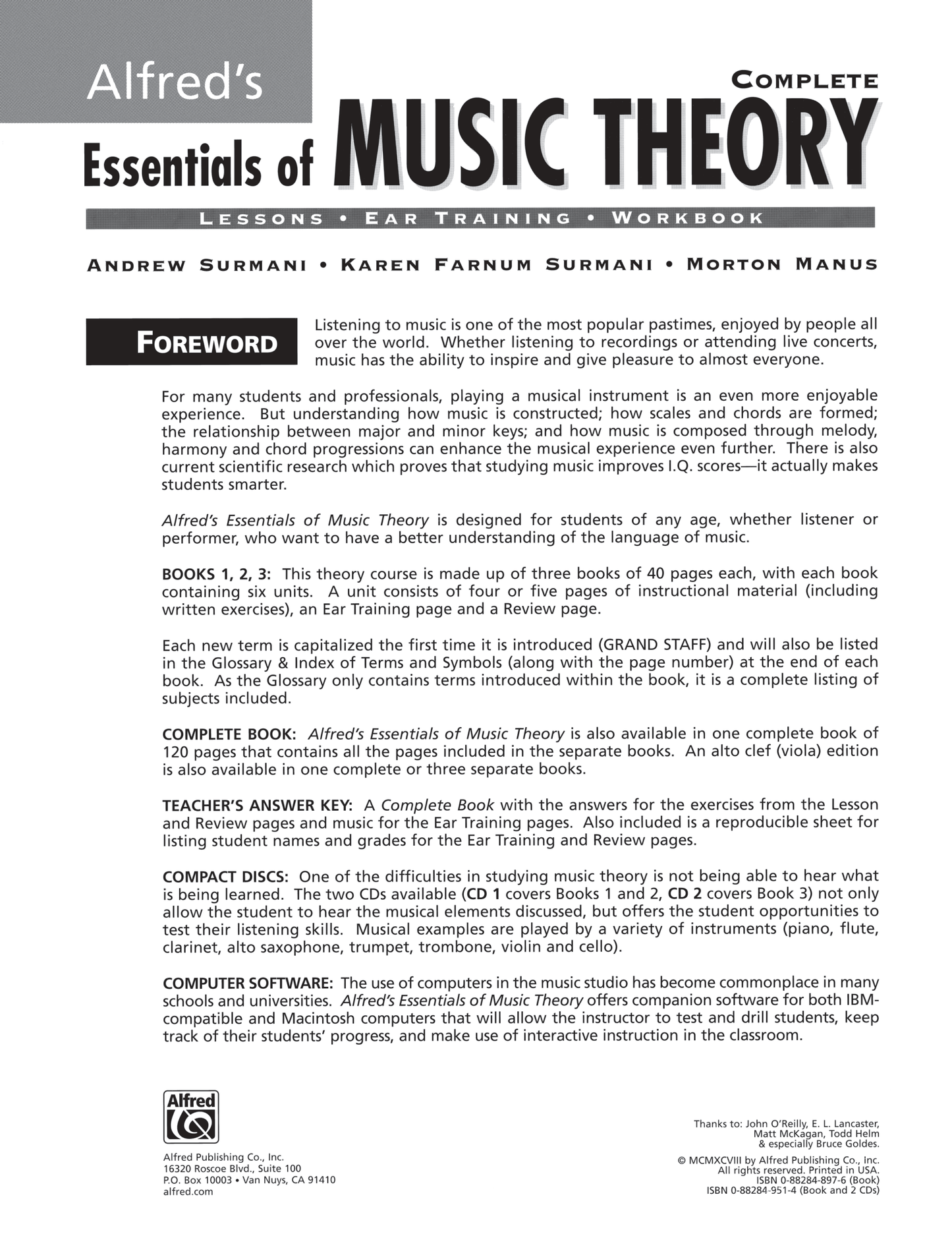 Alfreds Essentials Of Music Theory Complete (Books 1-3)
