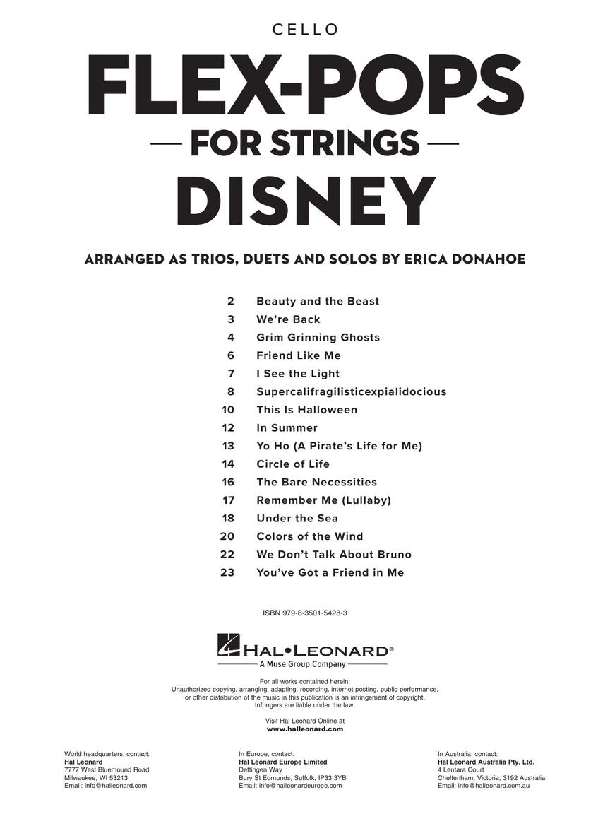 Flex-Pops for Strings Disney - Double Bass Book (Arranged as Trios, Duets and Solos)