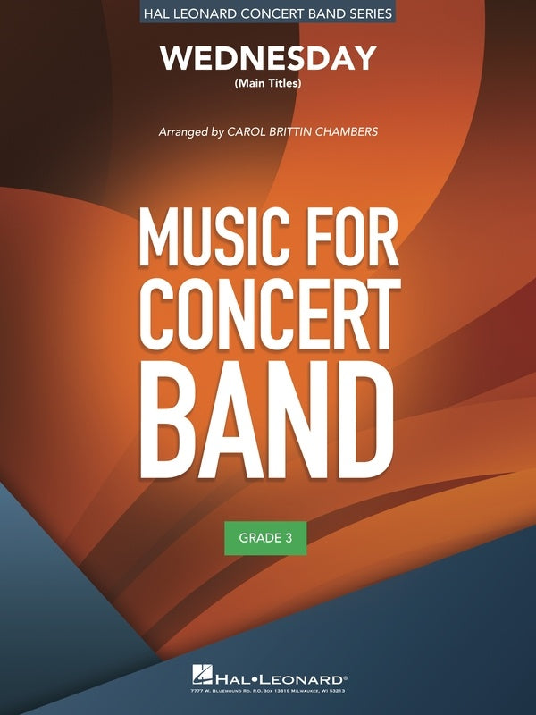 Wednesday (Main Title) For Concert Band Cb3 Sc/Pts