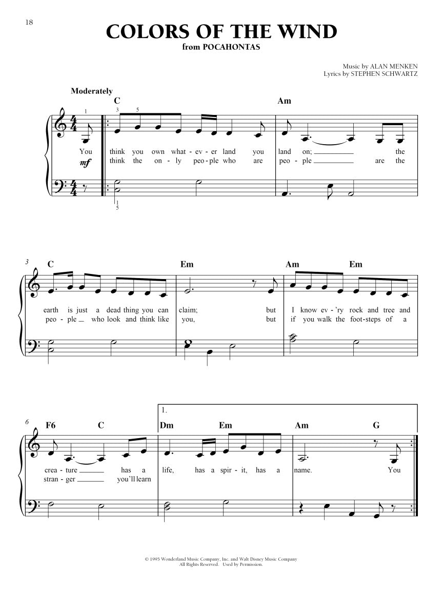 Disney Princess Easy Piano Songbook (New Release)