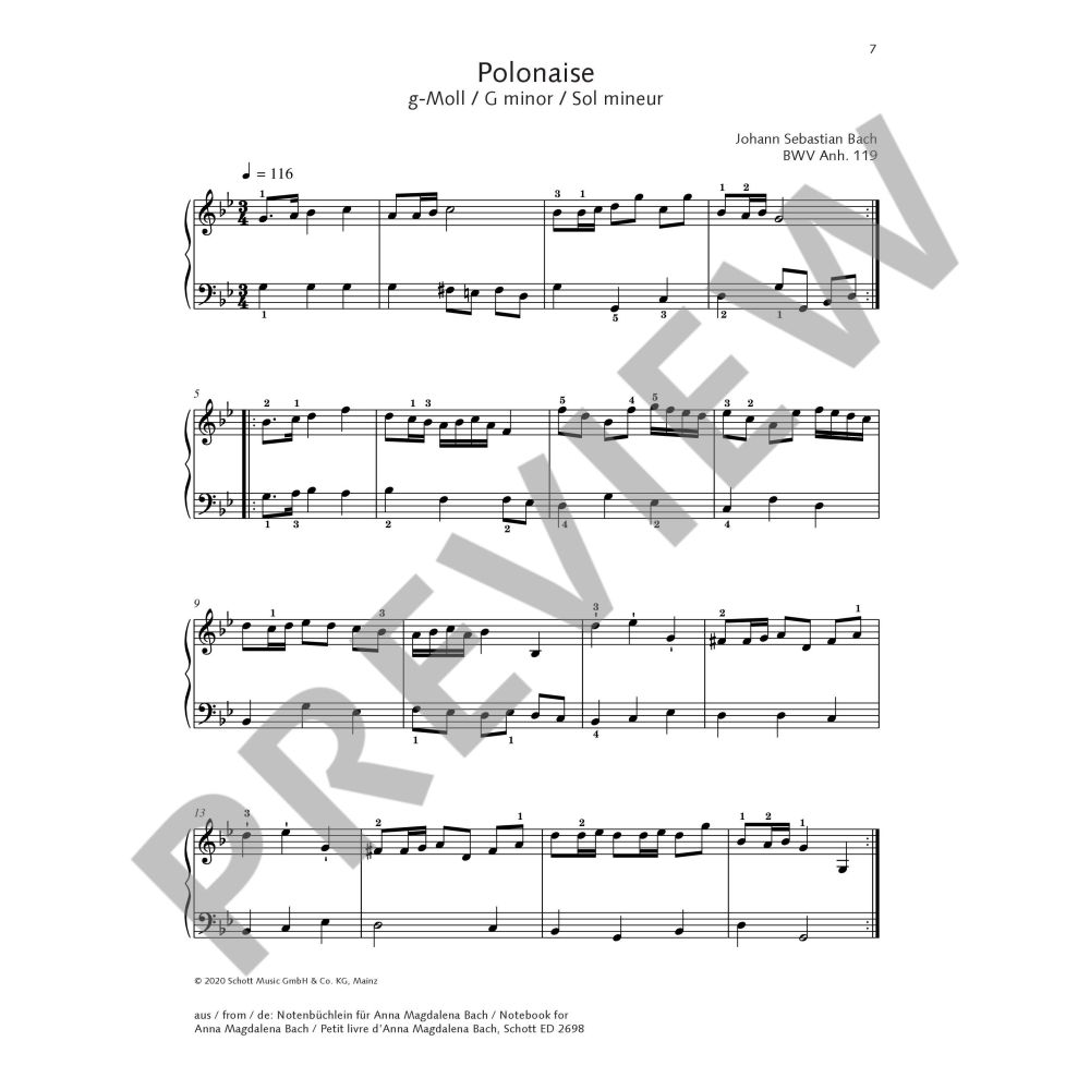 Best Of Bach - 30 Famous Pieces For Piano Book (Early Intermediate+)