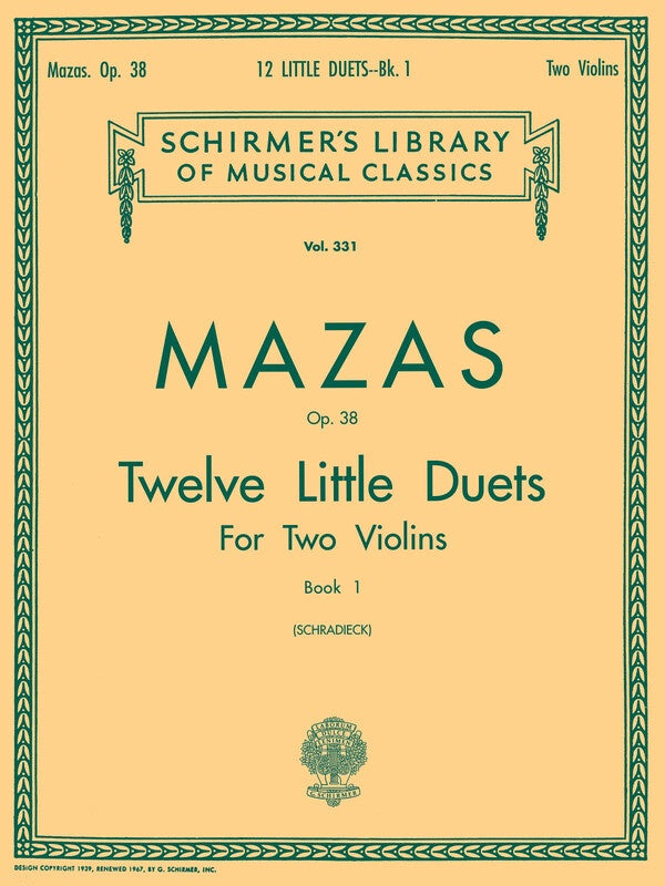 Mazas - 12 Little Duets Op 38 Bk 1 For 2 Violins