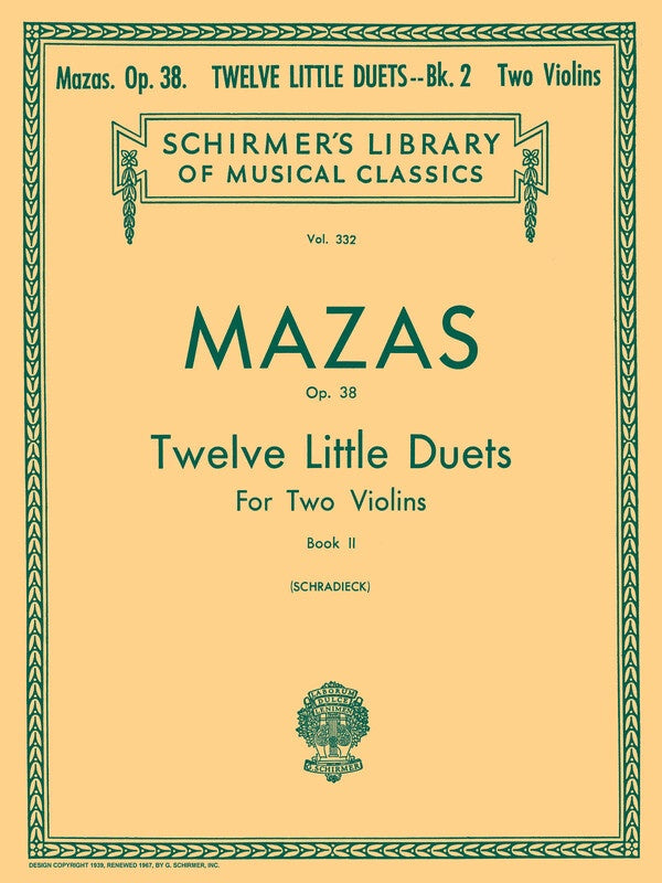 Mazas - 12 Little Duets Op 38 Bk 2 For 2 Violins