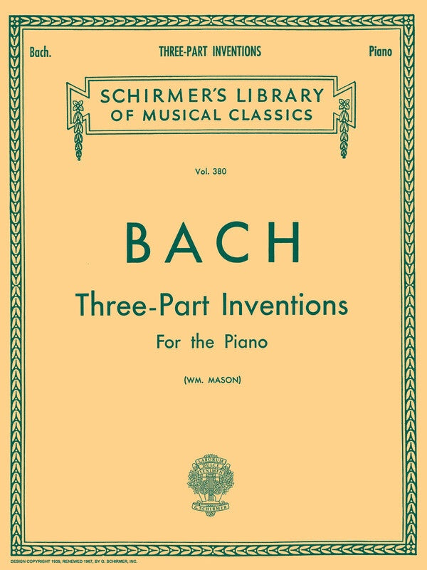 Bach - 3 Part Inventions For Piano