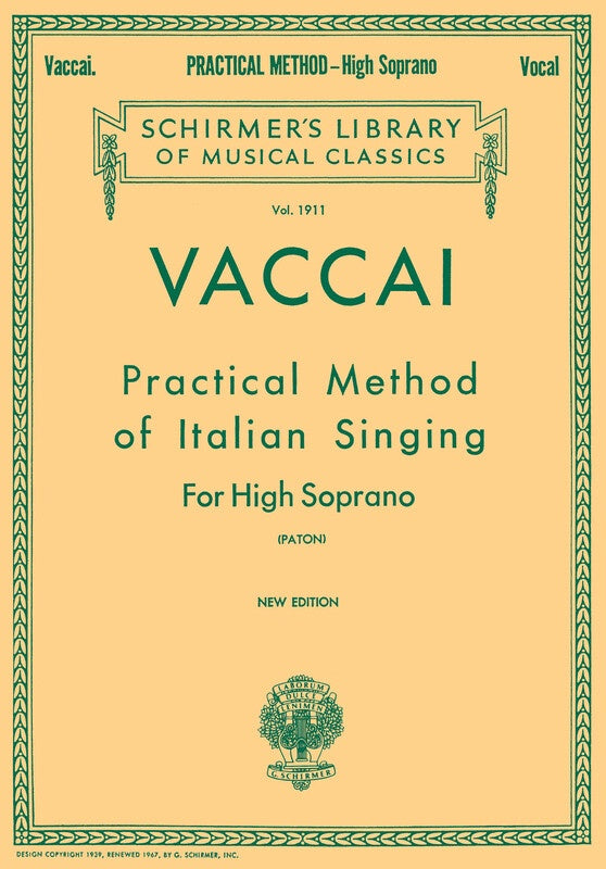 Vaccai - Practical Method Italian Singing High Soprano