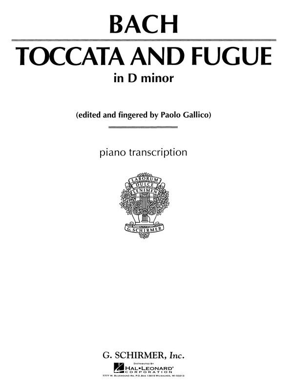 Bach - Toccata And Fugue D Minor Bwv565 Piano