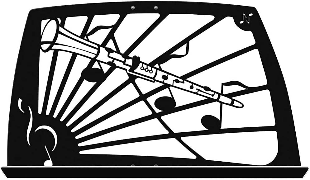 Manhasset Noteworthy Clarinet Design Music Stand - Black Musical Instruments & Accessories