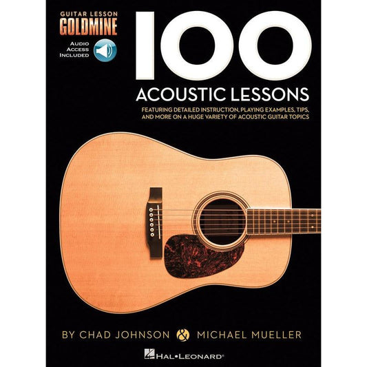 100 ACOUSTIC LESSONS GUITAR GOLDMINE BK/OLA - Music2u