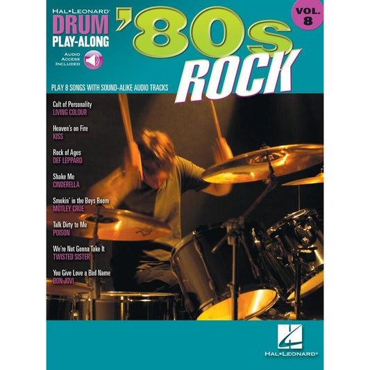 80S ROCK DRUM PLAY ALONG BK/CD V8 - Music2u