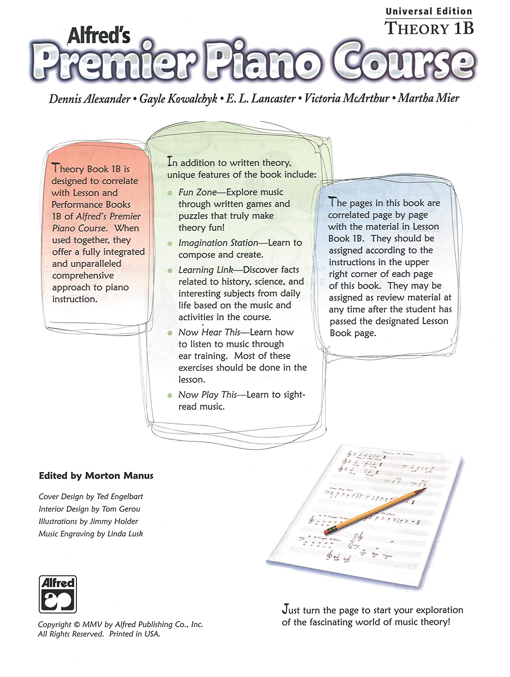 Alfreds Premier Piano Course Theory Level 1B Book & Keyboard