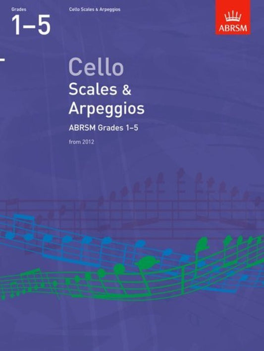 Abrsm Cello Scales & Arpeggios Gr 1-5 From 2012