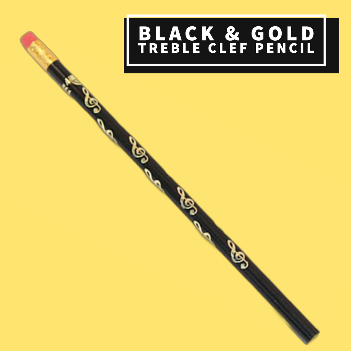 Pencil - G Clef Black & Gold Design