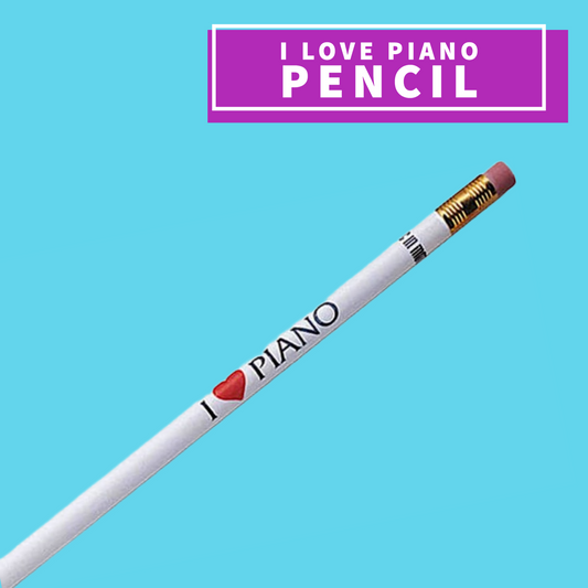 I Love Piano Pencil (Assorted Colours) Giftware