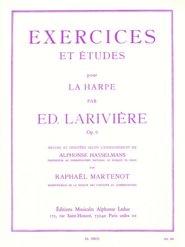 Lariviere - Exercises And Studies Op 9 For Harp