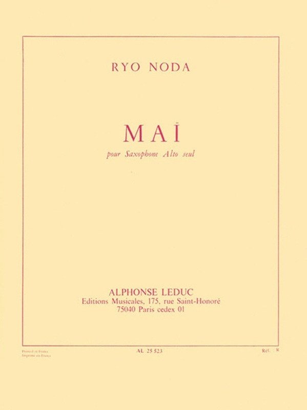 Noda - Mai For Alto Saxophone Solo - Alphonse Leduc
