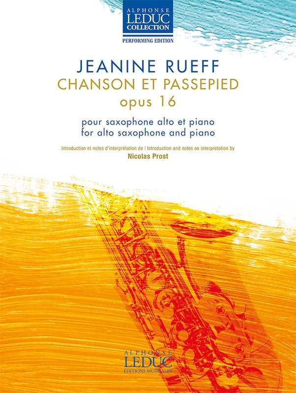 Rueff - Chanson Et Passepied Op 16 For Alto Sax/Piano