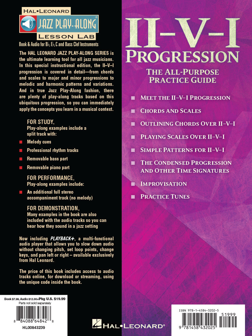Hal Leonard - The Ii-V-I Progression Jazz Play Along Volume 177 Book/Ola