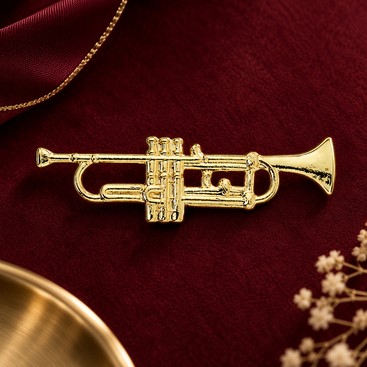 Gold Trumpet Mini Pin