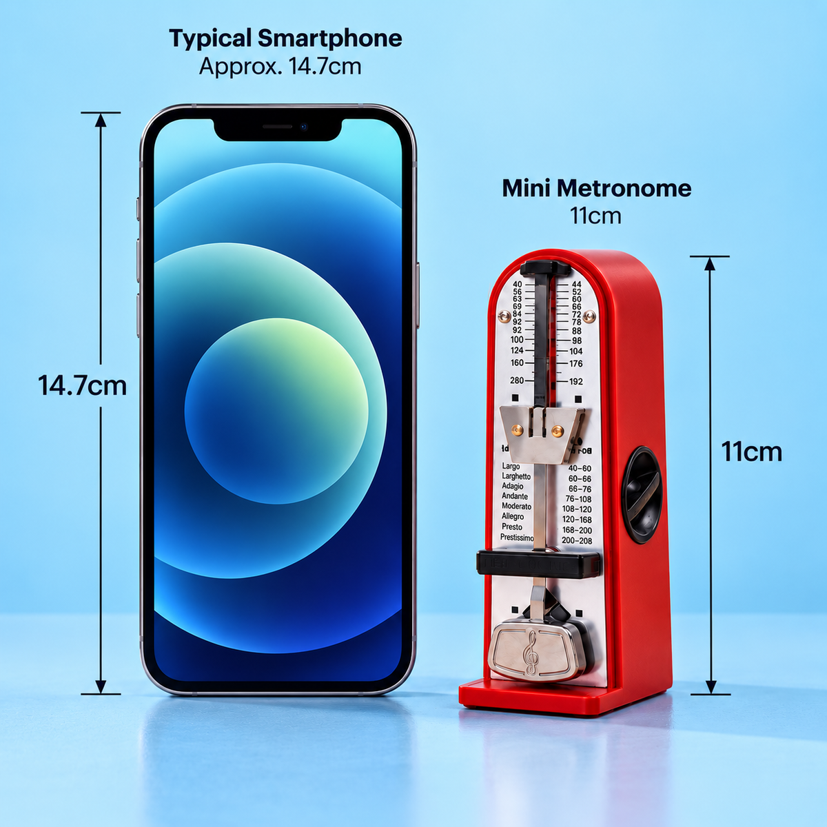 Mini Mechanical Ticking Metronome with Front Dust Cover (Pink)