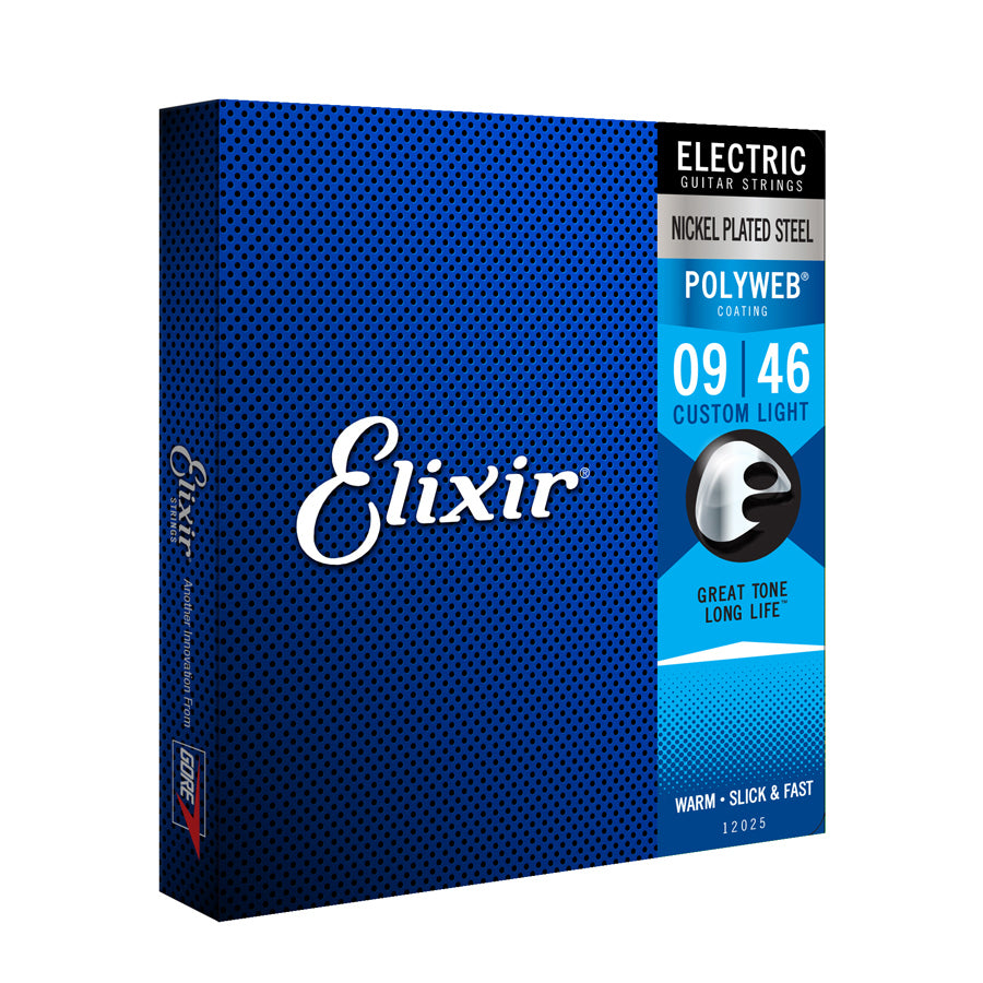 Elixir 12025 电吉他 Polyweb 镍制琴弦 Custom Light 套装 9-46