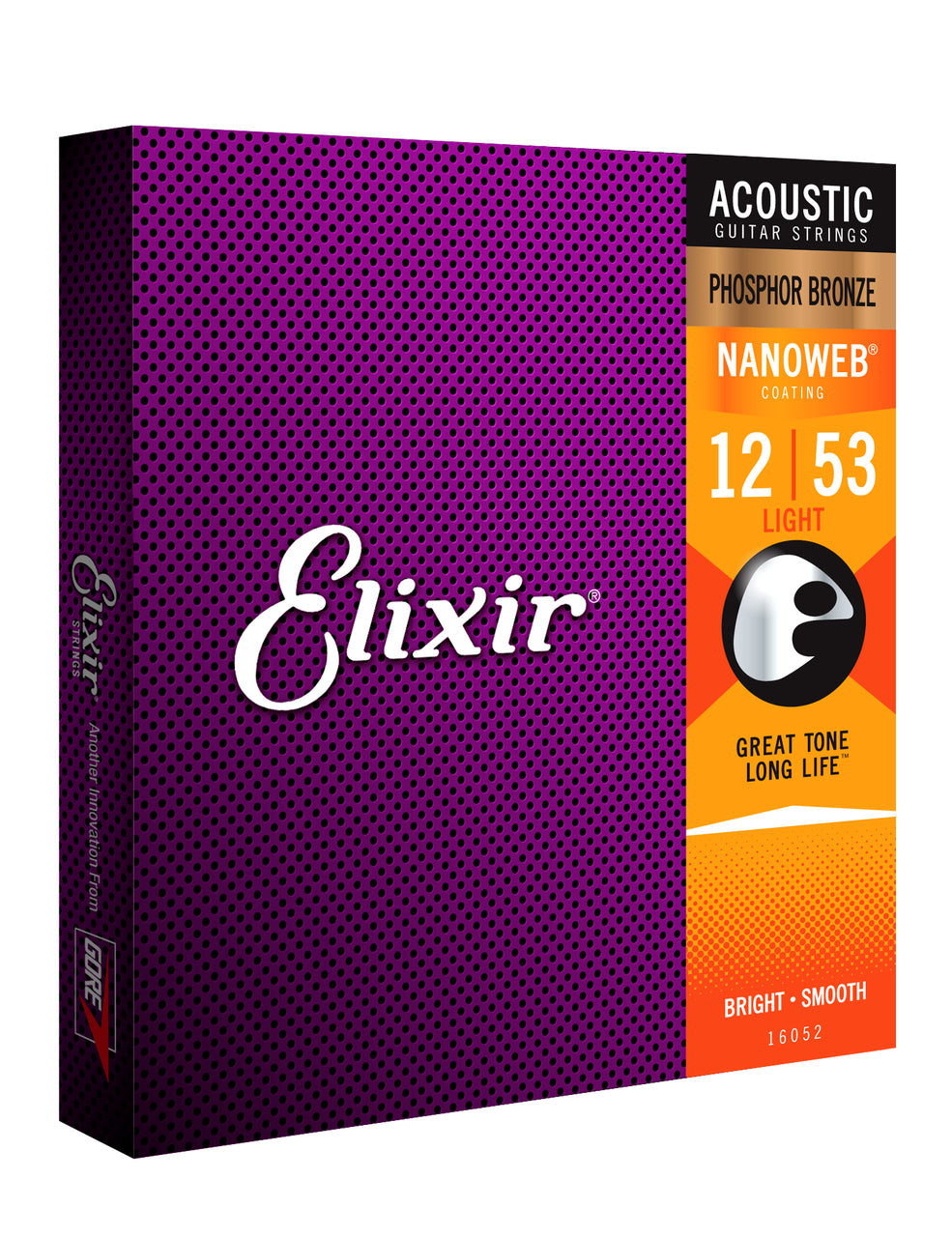 Elixir 16052 木吉他琴弦 Nanoweb 磷青铜轻张力套装 12-53