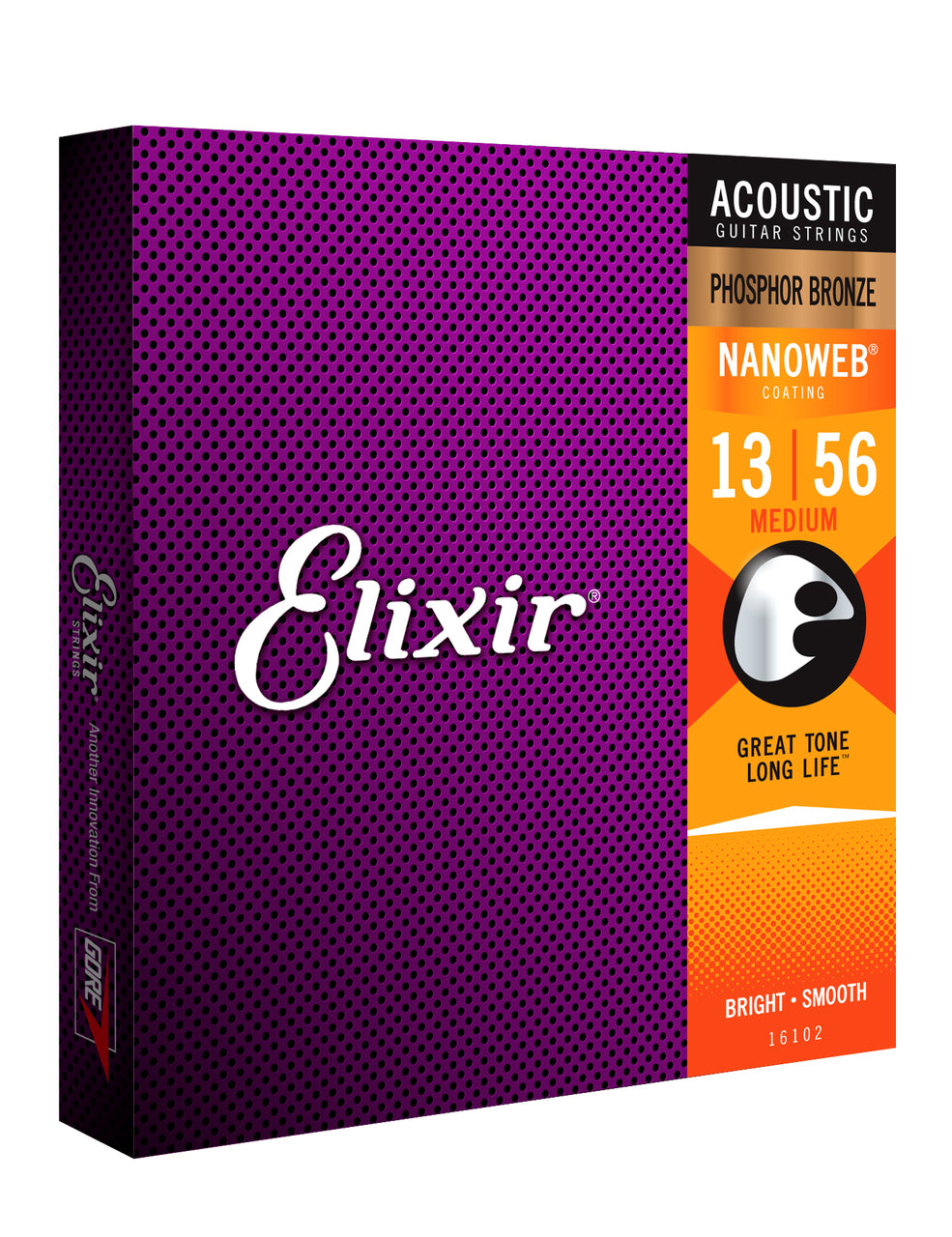 Elixir 16152 民谣吉他纳米薄膜磷青铜 12 弦轻型琴弦套装 10-47