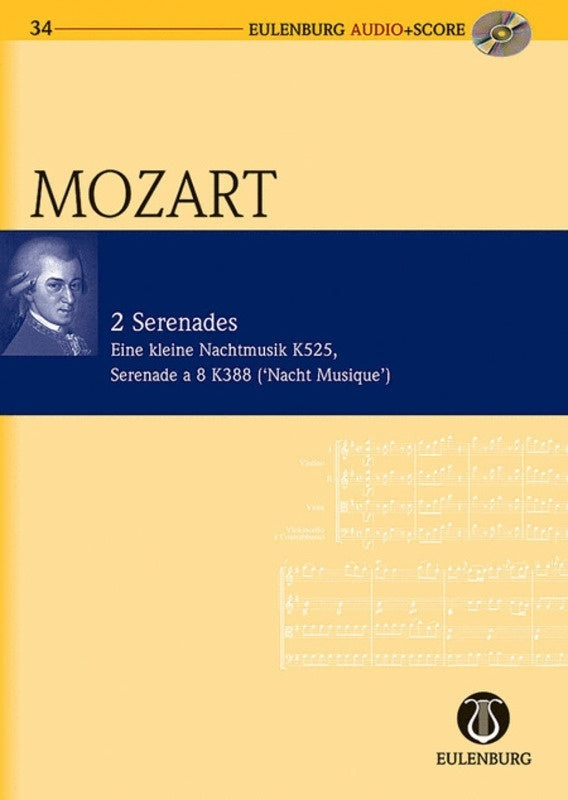 Mozart - Night Music K 525 Octet K 388 Study Score Bk/Cd