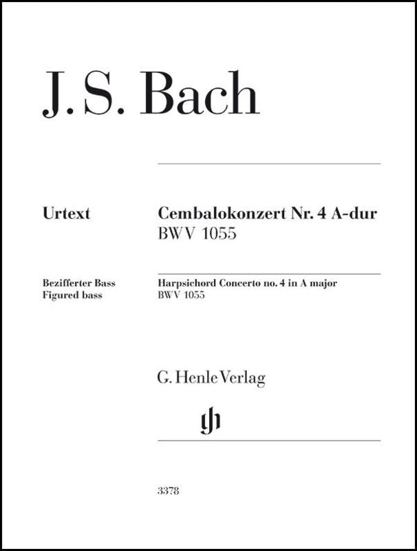 Harpsichord Concerto No 4 A Major Bwv 1055 Figured Bass - G. Henle Verlag