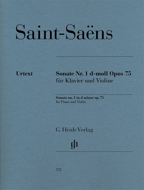 Sonata No 1 In D Min Op 75 Vln/Pno Urtext - G. Henle Verlag