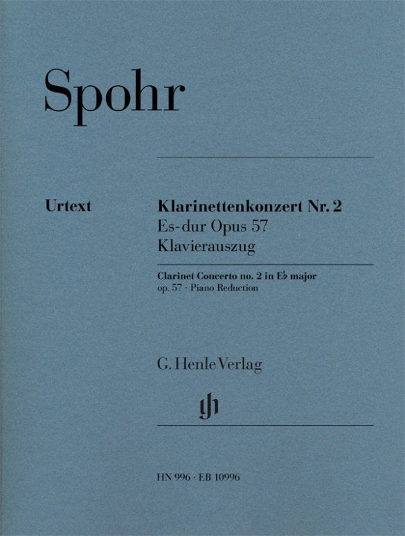 Spohr - Concerto No 2 E Flat Major Op 57 Clarinet/Piano - G. Henle Verlag