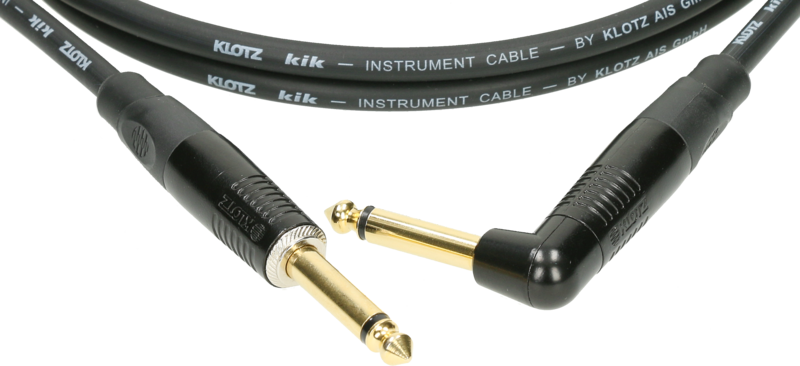 Klotz KIK KG PR Kik Pro Instrument Cable With Right Angle Metal Jack - Black - 3m