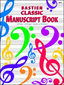Bastien Classic Manuscript Book 10 Staves 64 Pages