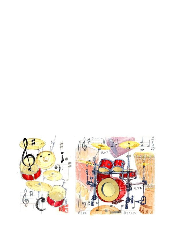 A5 Writing Pad with Drum Design