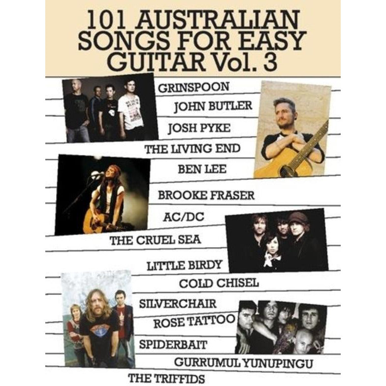 101 AUSTRALIAN SONGS FOR EASY GUITAR VOL 3 - Music2u