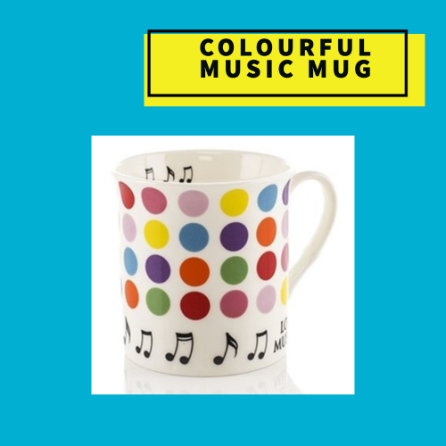 Music Mug - Notes And Colourful Spots Giftware