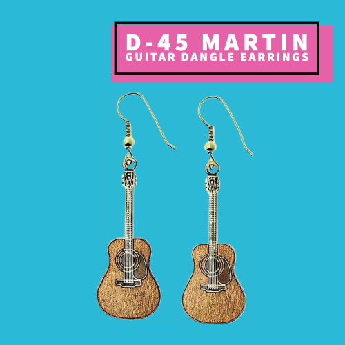Martin D-45 Acoustic Guitar Earrings Giftware