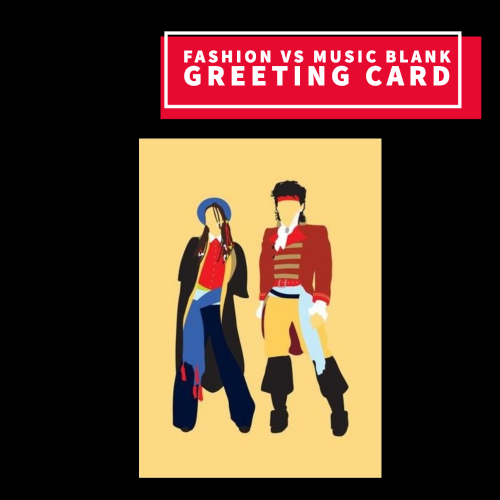 Fashion Vs Music Blank Greeting Card Giftware