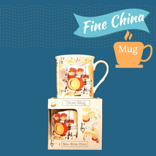 Fine China Mug - Drum Design Giftware