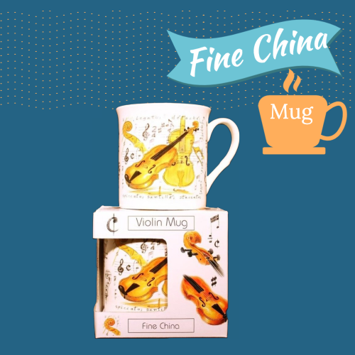 Fine China Mug - Violin Design Giftware