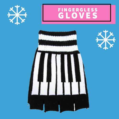 Fingerless Gloves - Piano Keys Design Giftware
