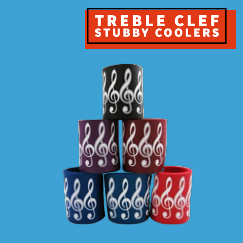 Treble Clef Stubby Cooler- Assorted Colours Giftware