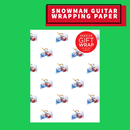 Gift Wrapping Paper - Christmas Snowman Guitar Theme Giftware