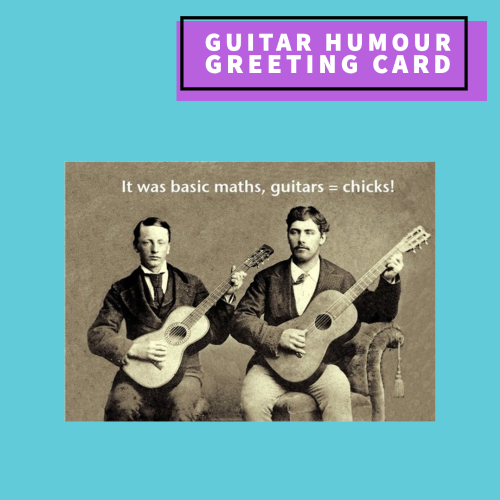 Guitar Humour Blank Greeting Card Giftware