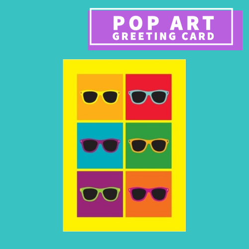 Pop Art Sunglasses Design Blank Greeting Card Giftware