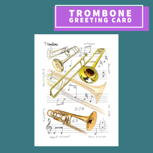 Greeting Card - Trombone Design Giftware