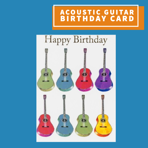 Colourful Acoustic Guitar Happy Birthday Card Giftware
