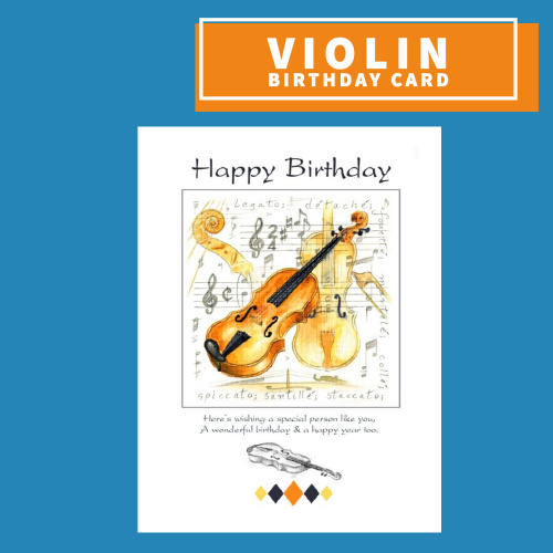 Happy Birthday Violin Card Giftware