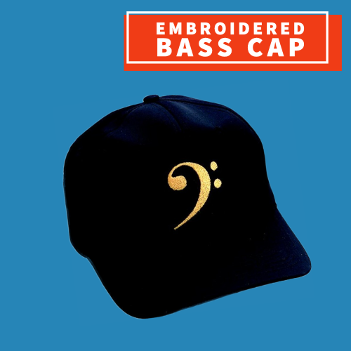 Black Bass Clef Cap With Embroidered Giftware